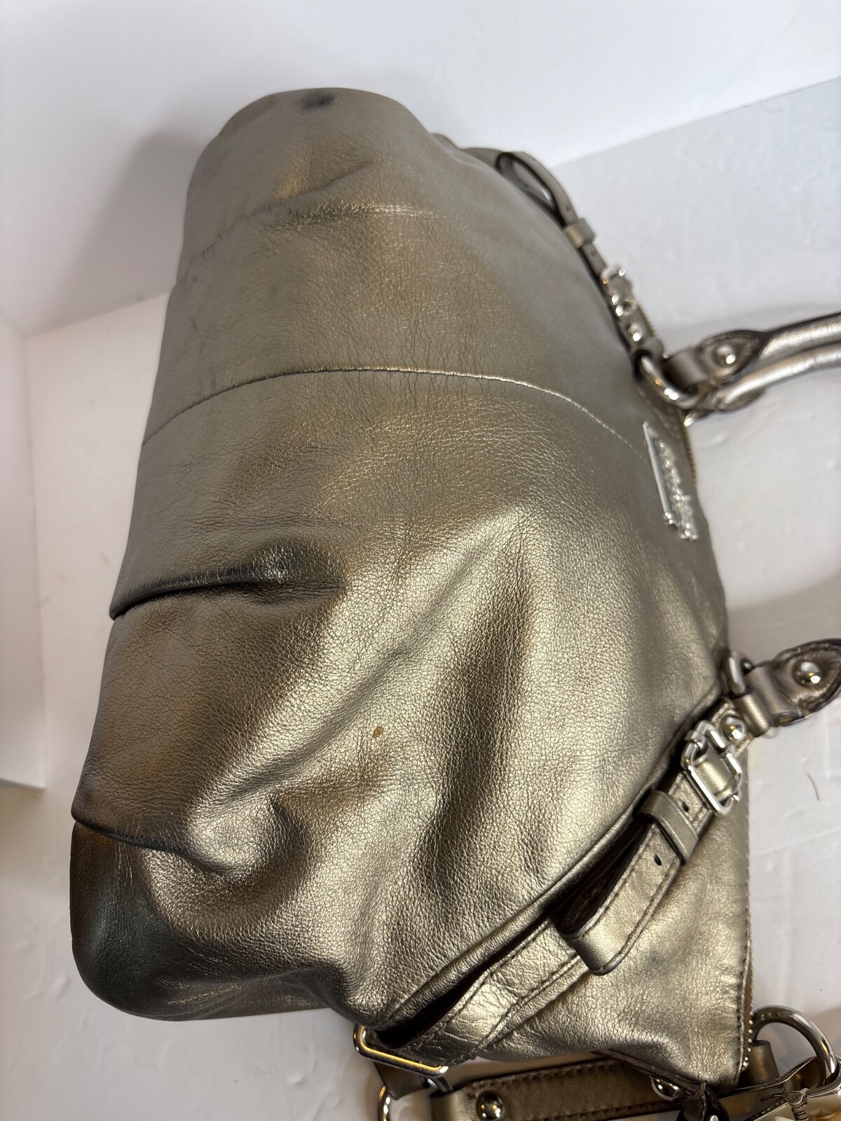 Coach Madison Sophia bronze leather satchel purse shoulder strap dust bag 15960