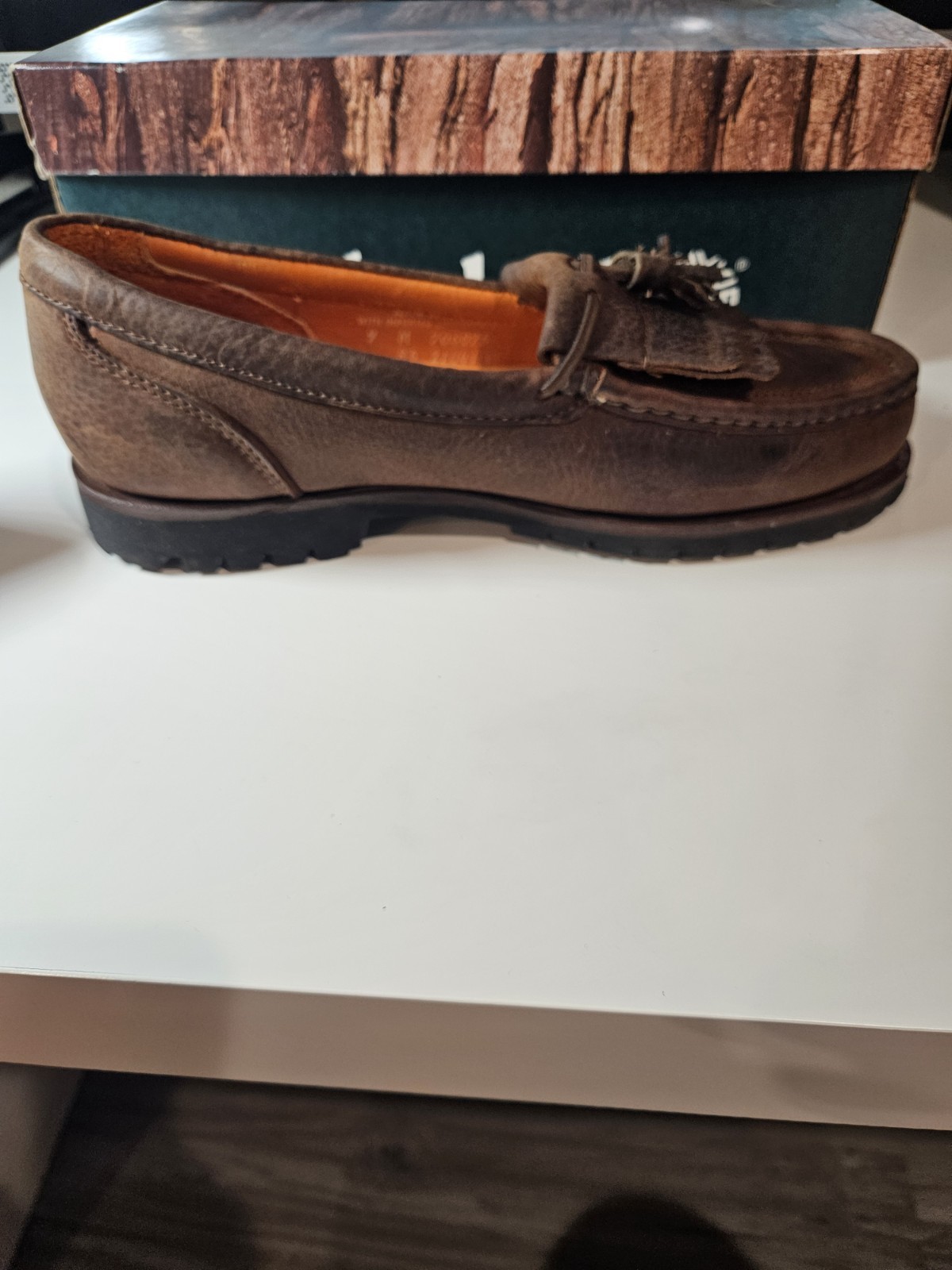 Timberland Men’s Brown Leather Tassel Fringe Loafer Slip-On US 9 M 21041M