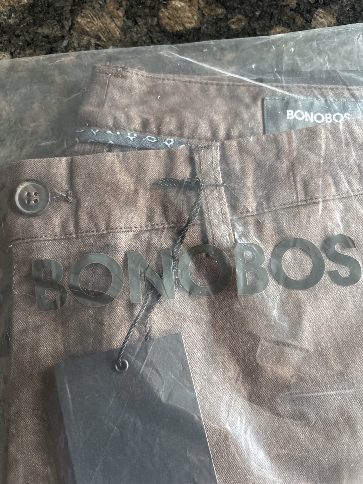 Bonobos Stretch Yarn Die Chinos Heather Brown 34×30 Slim Fit NEW R165-