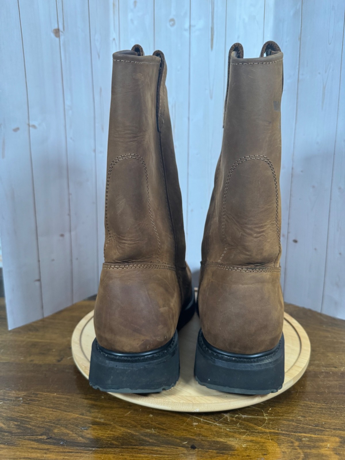 Wolverine W04727 Wellington Brown Leather Work Boots Size 11 Oil Resistant