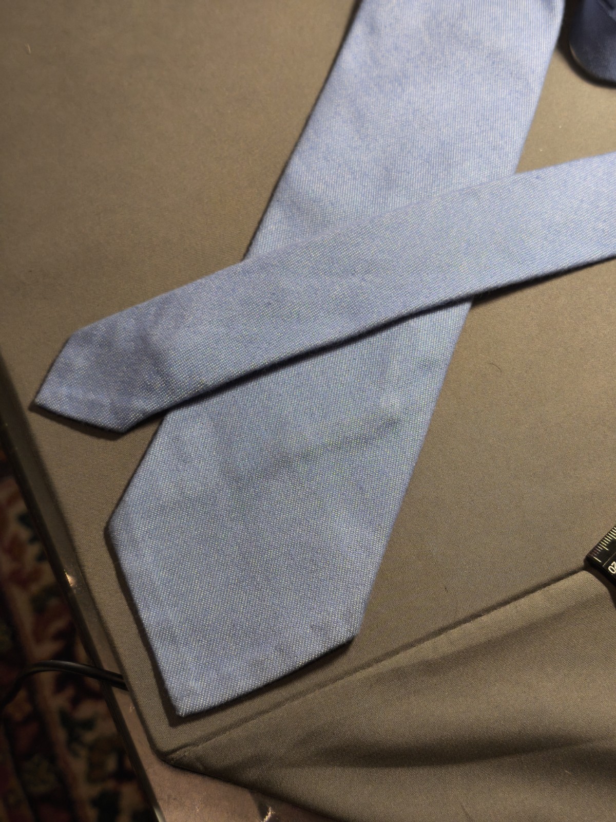 A. Di Capua Napoli – Cotton Tailored Tie Solid Color Blue Jeans