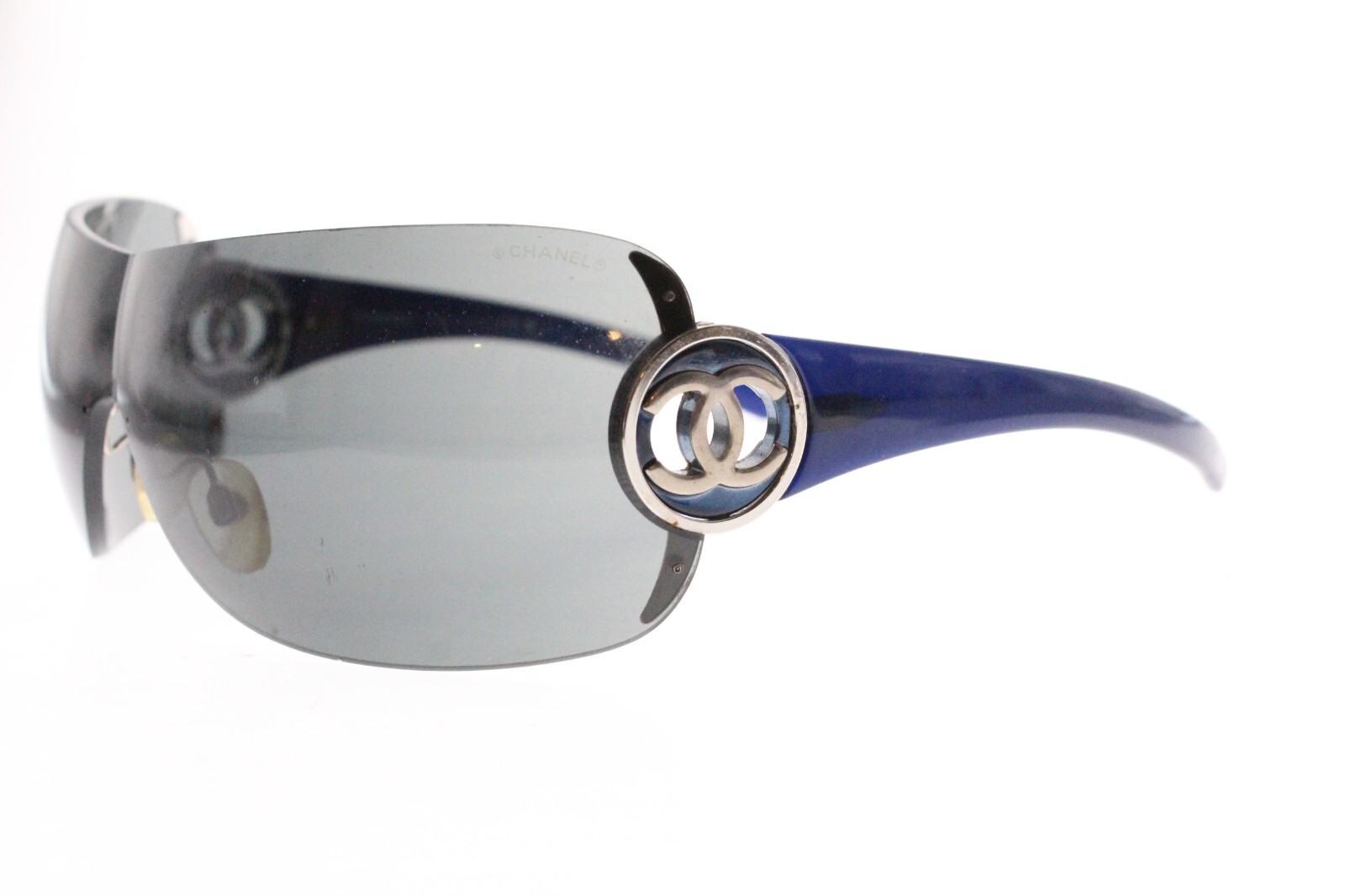 CHANEL Sunglasses AUTHENTIC Mask 4145 c. 351/87 Blue Silver 115 mm Italy