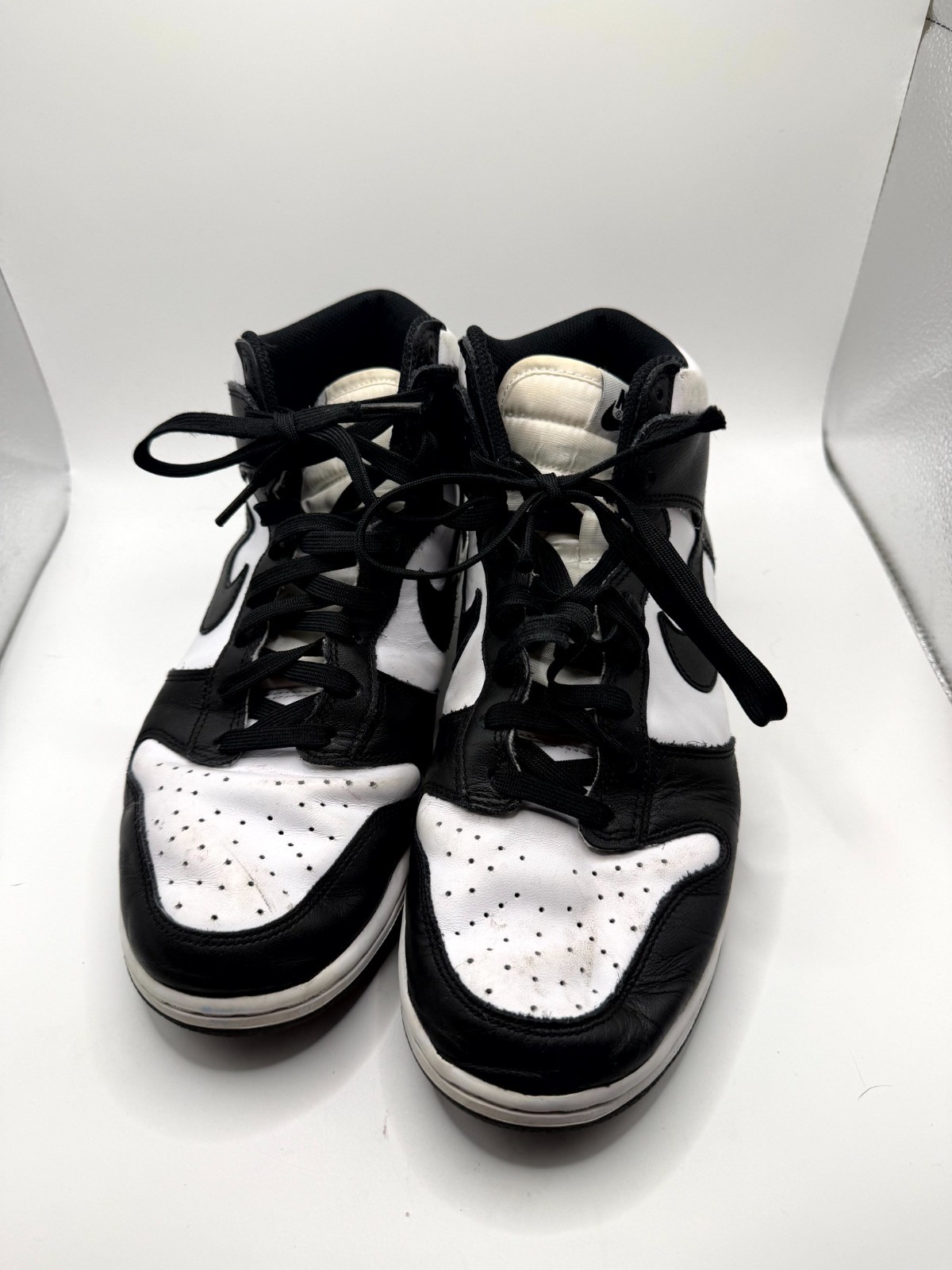 Nike Dunk High DD1399-105 Mens 8.5 Sneaker Black White Leather Lace Up Shoes
