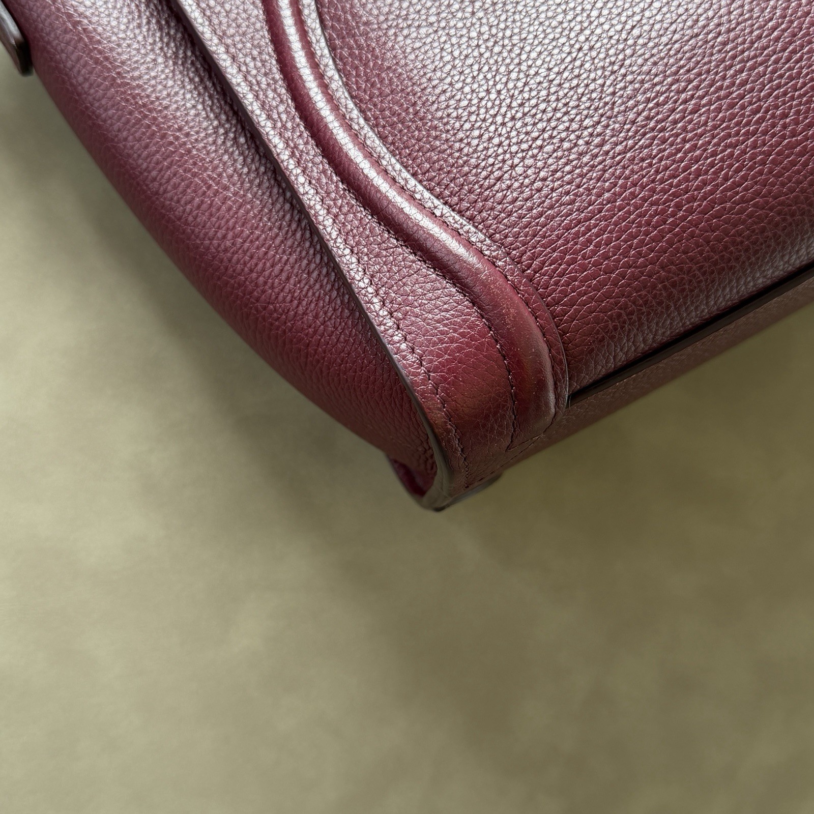 CELINE Luggage Nano Shopper Drummed Calfskin Leather Bordeaux Shoulder Bag 2WAY