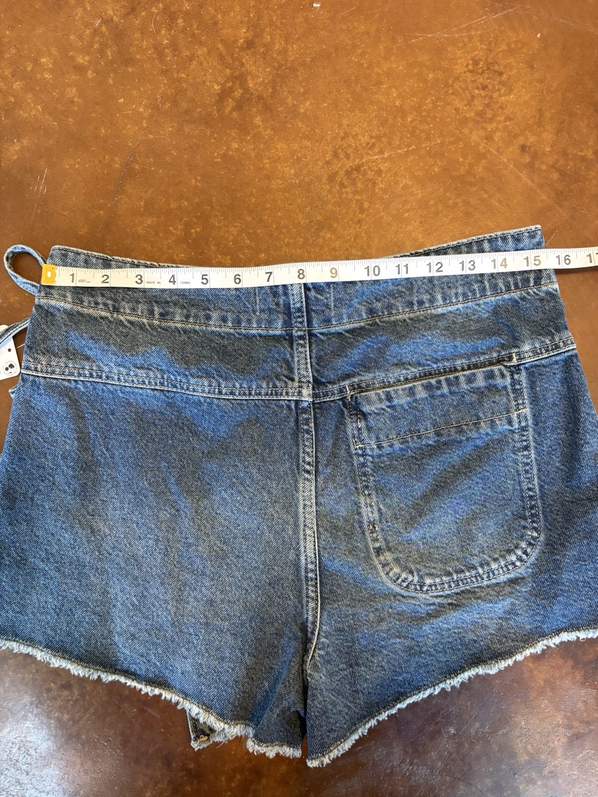 NWT Free People Denim Wrap Skort Size 10 Fray Hem Raw Hem