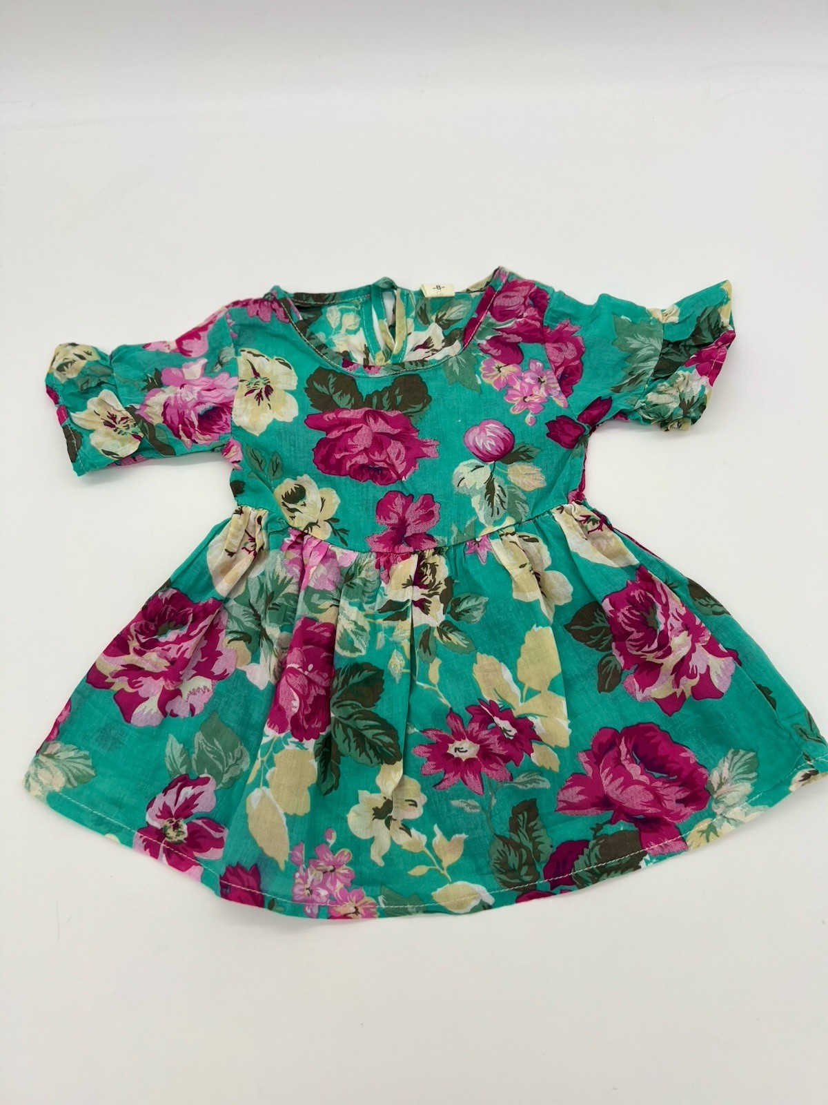 Baby Girl Green Floral Dress 9-12 Months