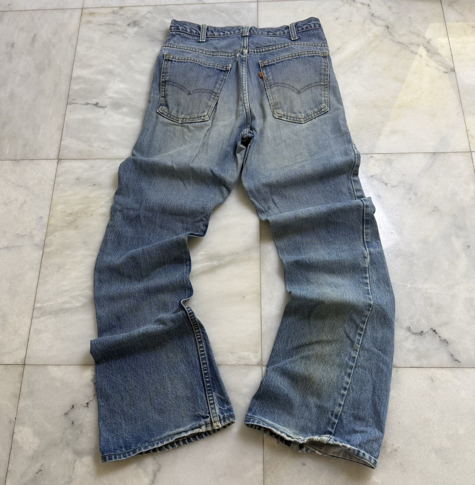 Vintage Levi’s Faded 70s Men’s Blue Denim Flared Jeans Medium Wash USA Made