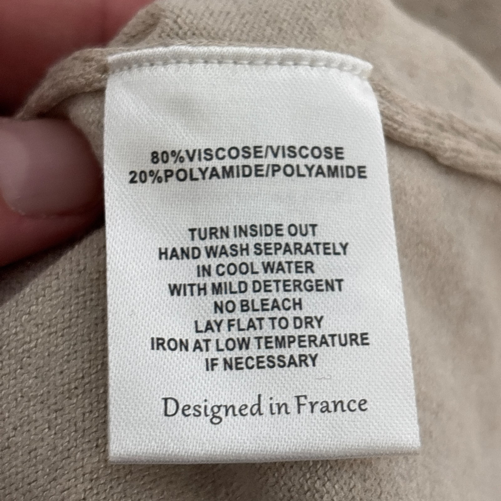 Marina V Paris Turleneck Sweater T2 M Beige Tan Gray Heathered Soft