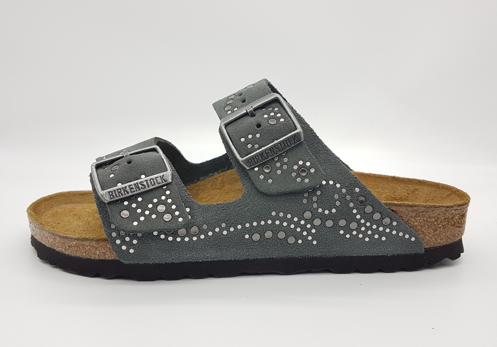 Birkenstock INJECTED RIVETS Suede Leather ARIZONA Gunmetal BNIB 1011314