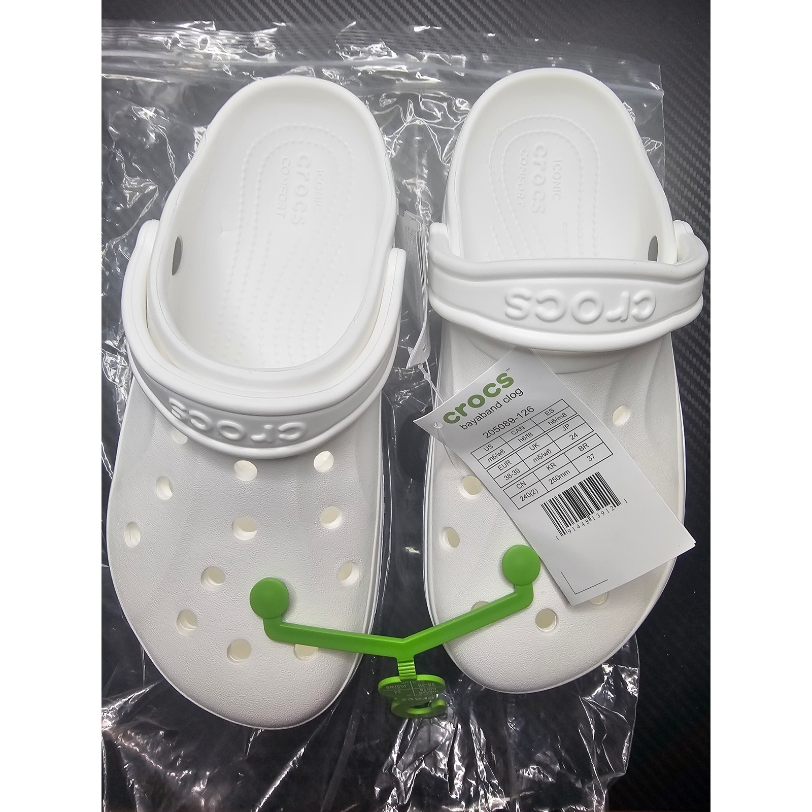 Crocs Bayaband Womens Slip-on Clogs Size 8 White Navy Water Friendly Lightweight