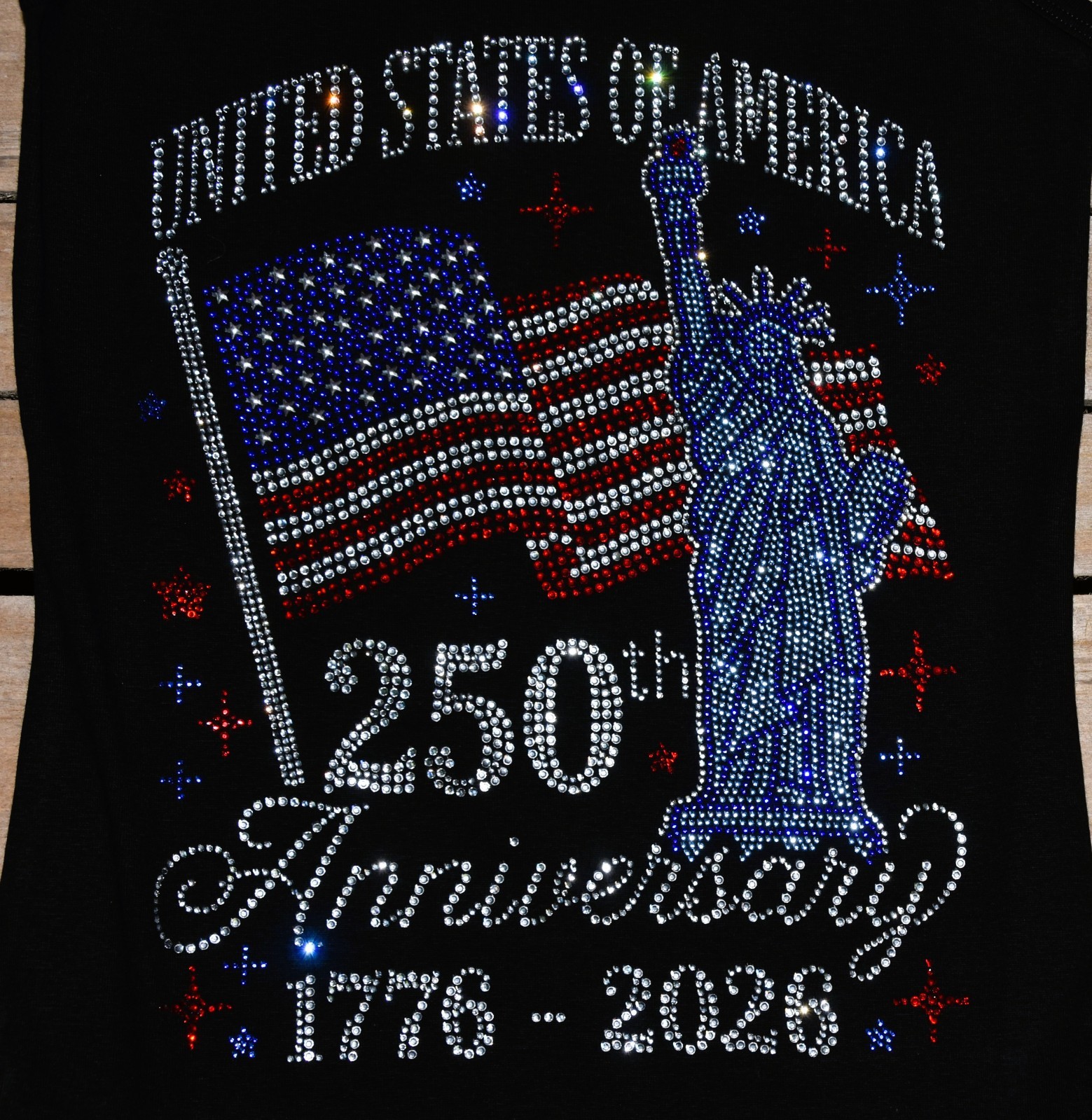America’s 250th Birthday rhinestone shirt or tank XS S M L XL XXL 1X 2X 3X 4X 5X