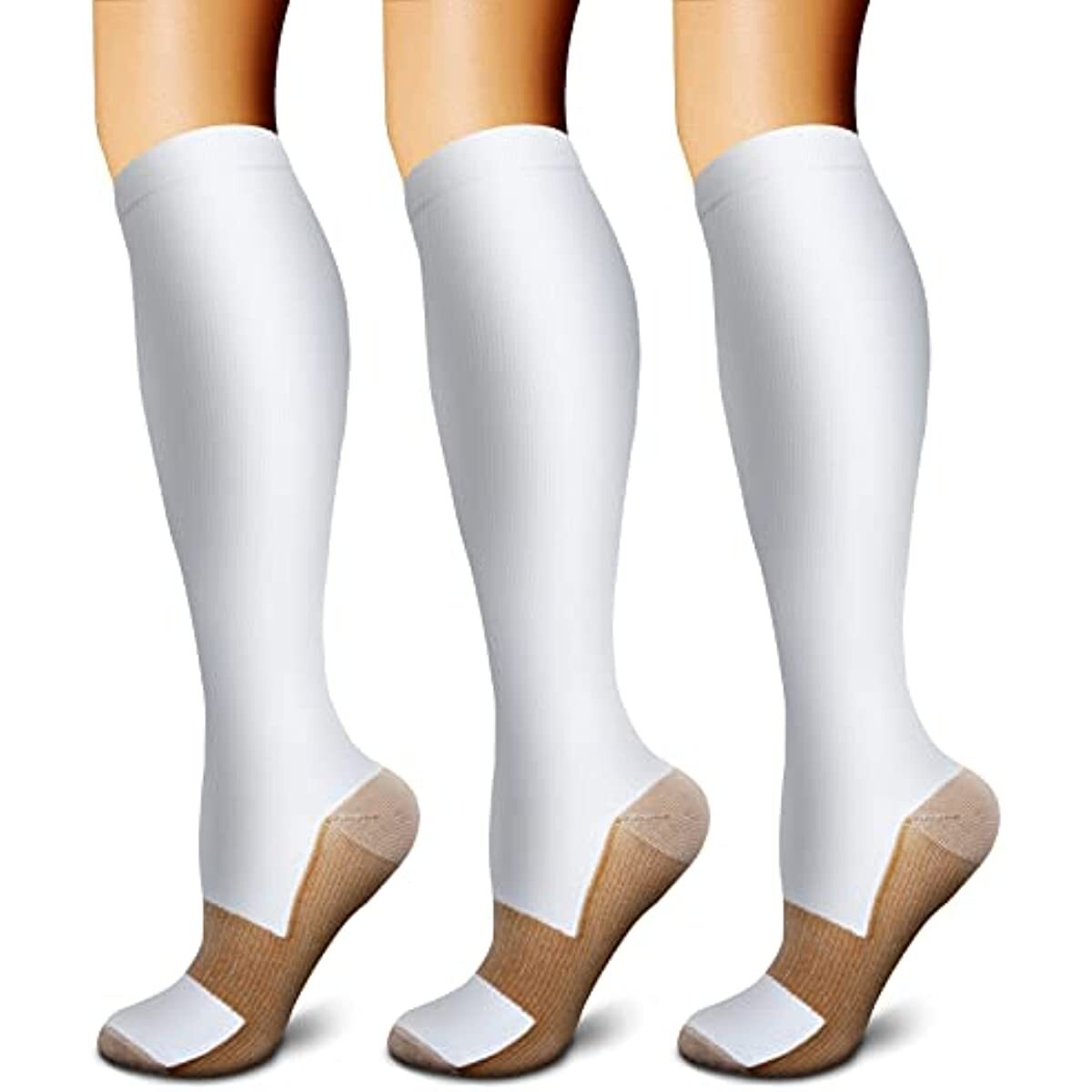 3 Pairs Compression Socks Pain Relief Calf Leg Foot Support Stocking Men&Women