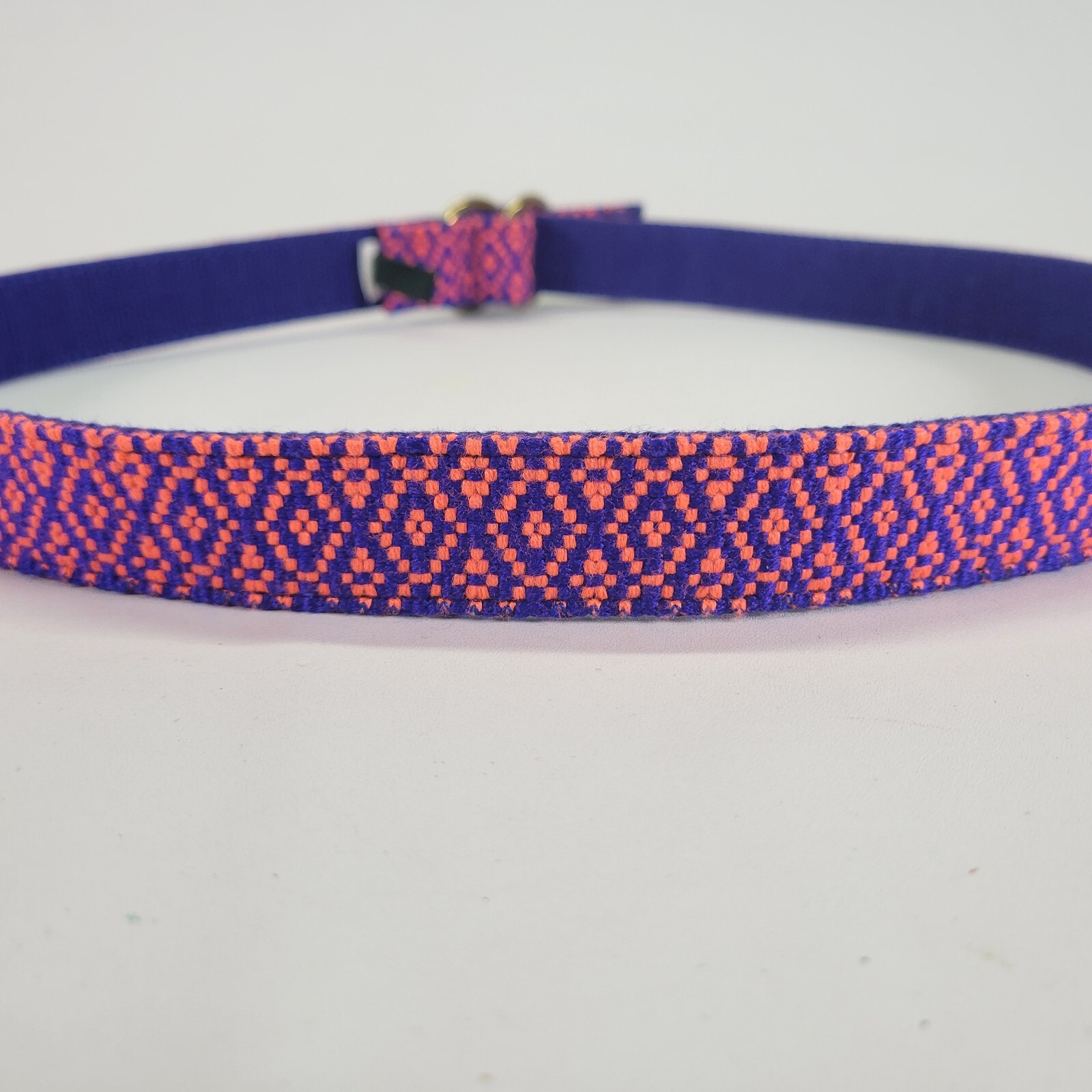 J Crew Belt 28 30 32 34 S Ring Buckle Blue Orange