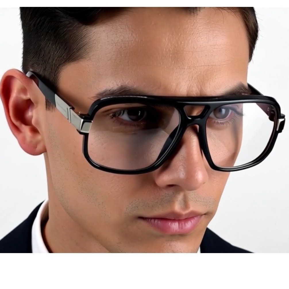 Mens Hip Hop Eyewear Glasses Black Frame Clear Lens UV400 Retro Style Classic