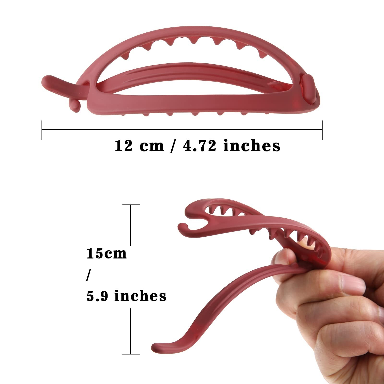 6Pcs Matte Oval Hair Claw Clips – Strong Hold, No Slip Grip for Thick & Thin Hai