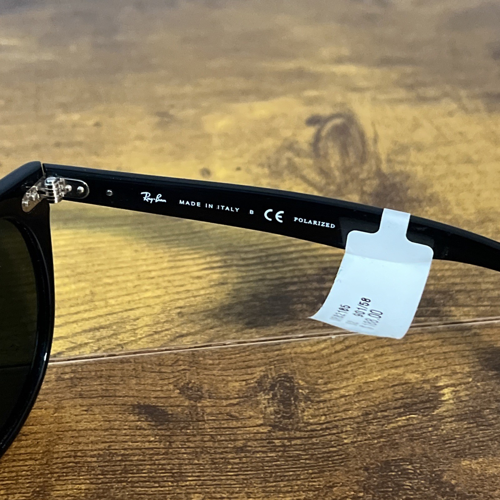 Ray-Ban P RB2185 Wayfarer Classic 901-58 Black Frame Green Polarized Sunglasses