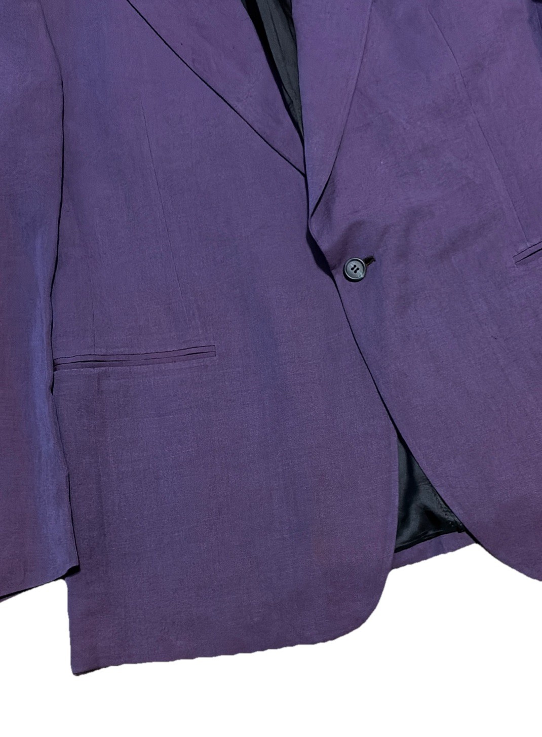 Vintage Versace V2 Purple Linen Rayon Blazer Single Breasted Size 52 IT 90s RARE