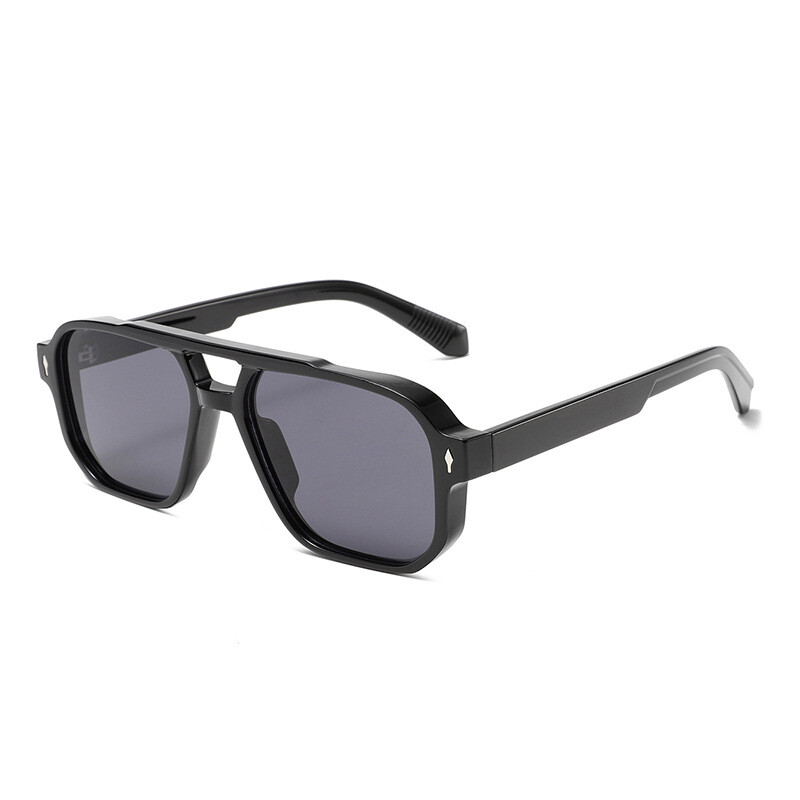 Classic Square Double Bridge Pilot Sunglasses Men Retro Outdoor Shade Glasses