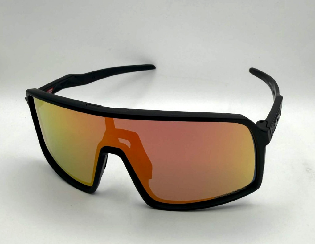Oakley Sutro Sunglasses Black Frame Orange Lens With Box, Case, & Accessories