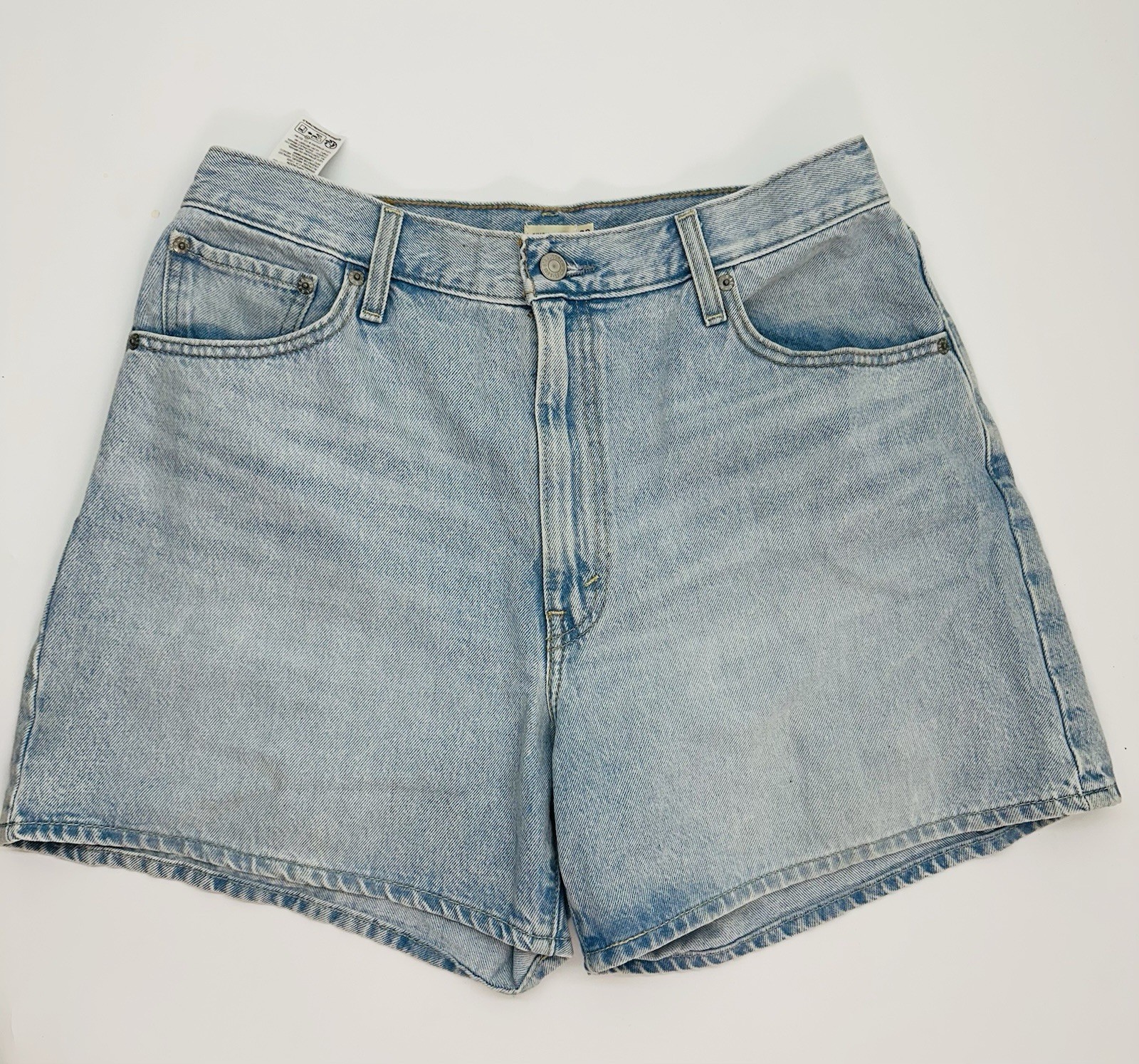 Levi Women Cinch Mid-Thigh Shorts Abraided Art Size 32
