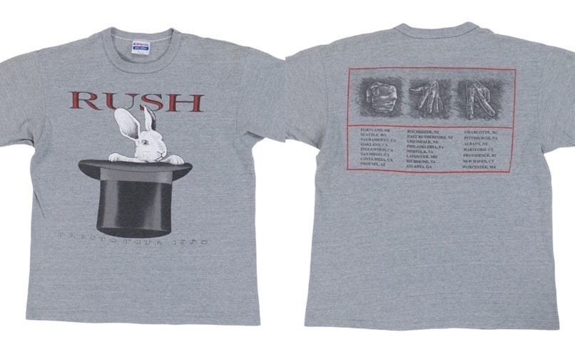 Vtg Rush Presto Tour 2 sided sport grey t-shirt QT8560