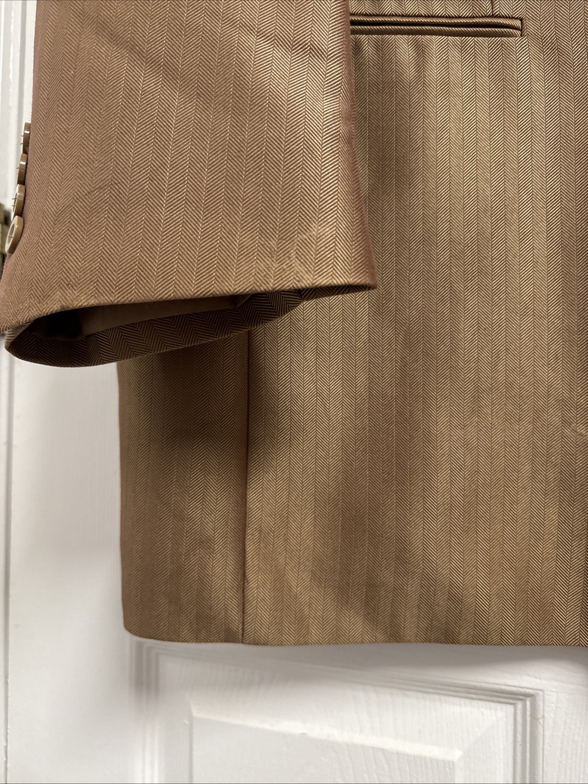 Fortino Landi 3PC Men’s Double Button Vested Fashion Suit Brown Tan 52R/46W NWT