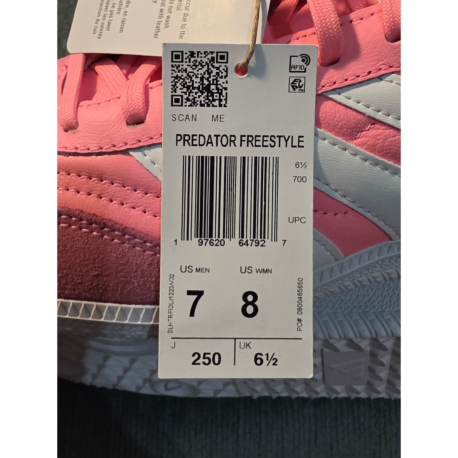 Adidas Predator Freestyle David Beckham Pink White Mens Size 7 JI1163 Sneakers