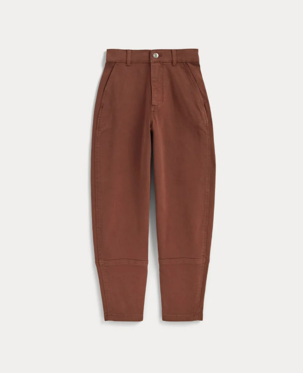 Everlane The Utility Barrel Pants Womens sz 4 Denim Jeans Rosewood Brown Organic