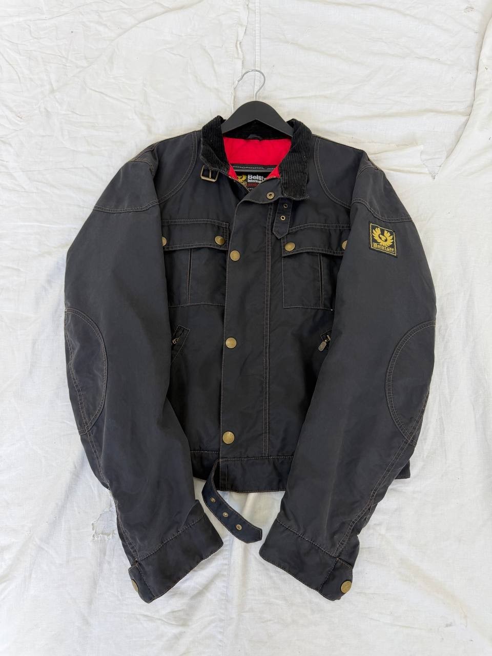 Belstaff Racemaster Gold Label Mens Nylon Biker Jacket Black Size M Made in Ital