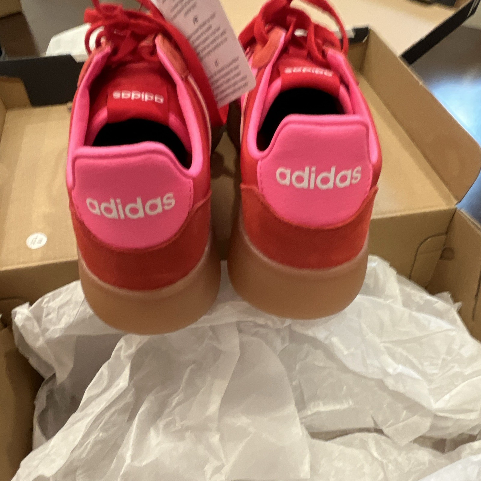 adidas us size 6 Barreda Decode J Low Top Lace Up Sneakers Red/Pink JR0759