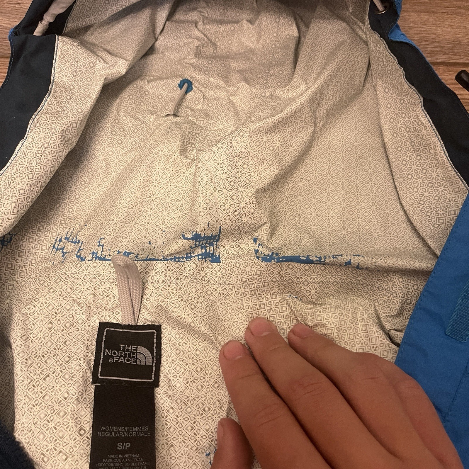 North Face Jacket Womens Medium Blue HyVent DT Waterproof Hooded Outdoor Coat