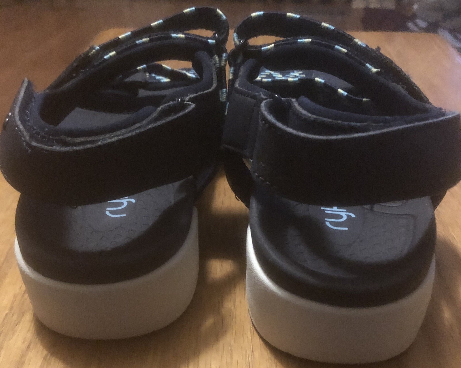 Ryka Womens Rowana Elastic Gore Slingback Sandals Hook Loop Navy Blue 6M NWOT!