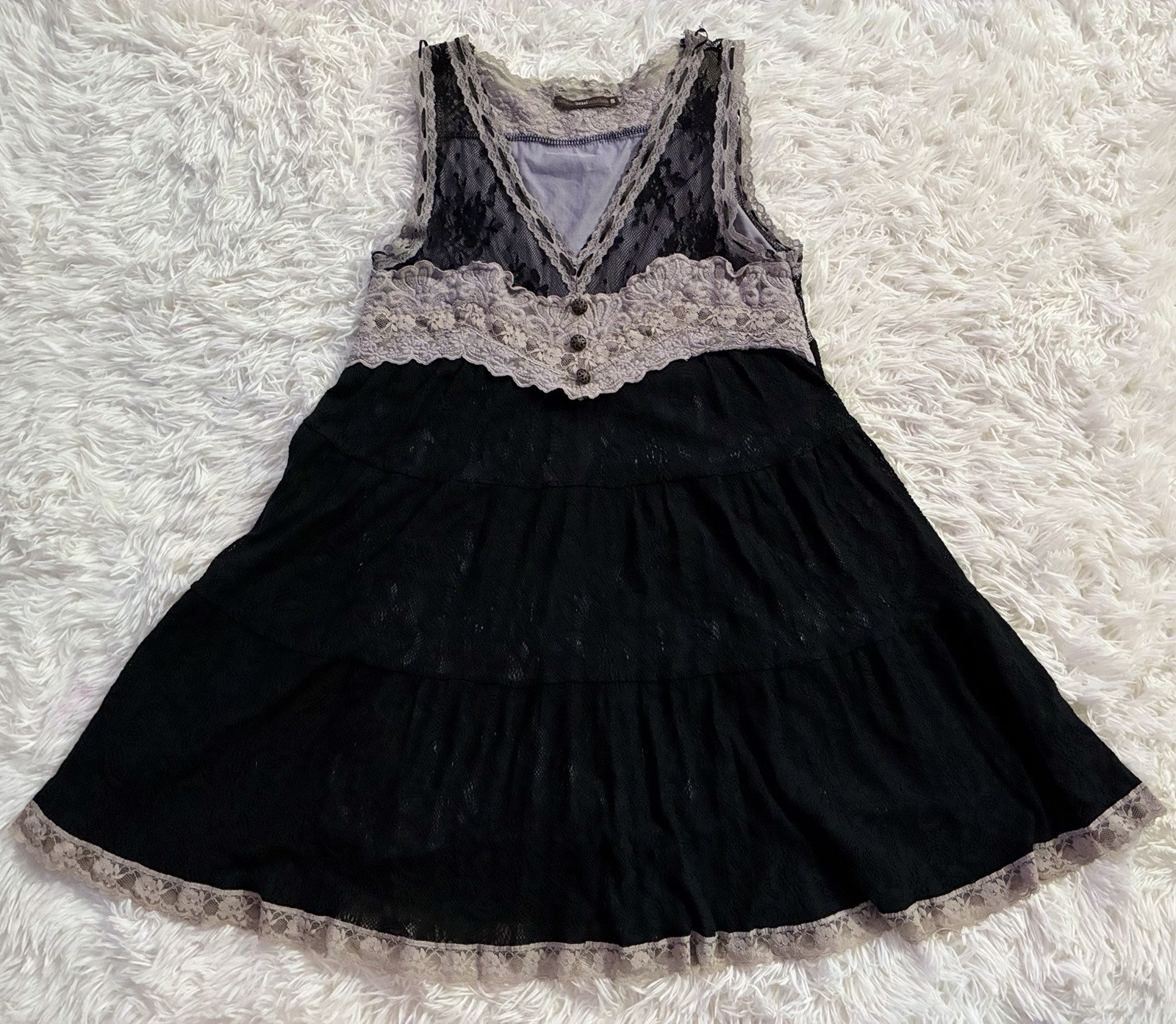 Anthropologie Hazel Whimsigoth Lolita Dark Fairy Grunge Goth Gypsy Lace Dress M