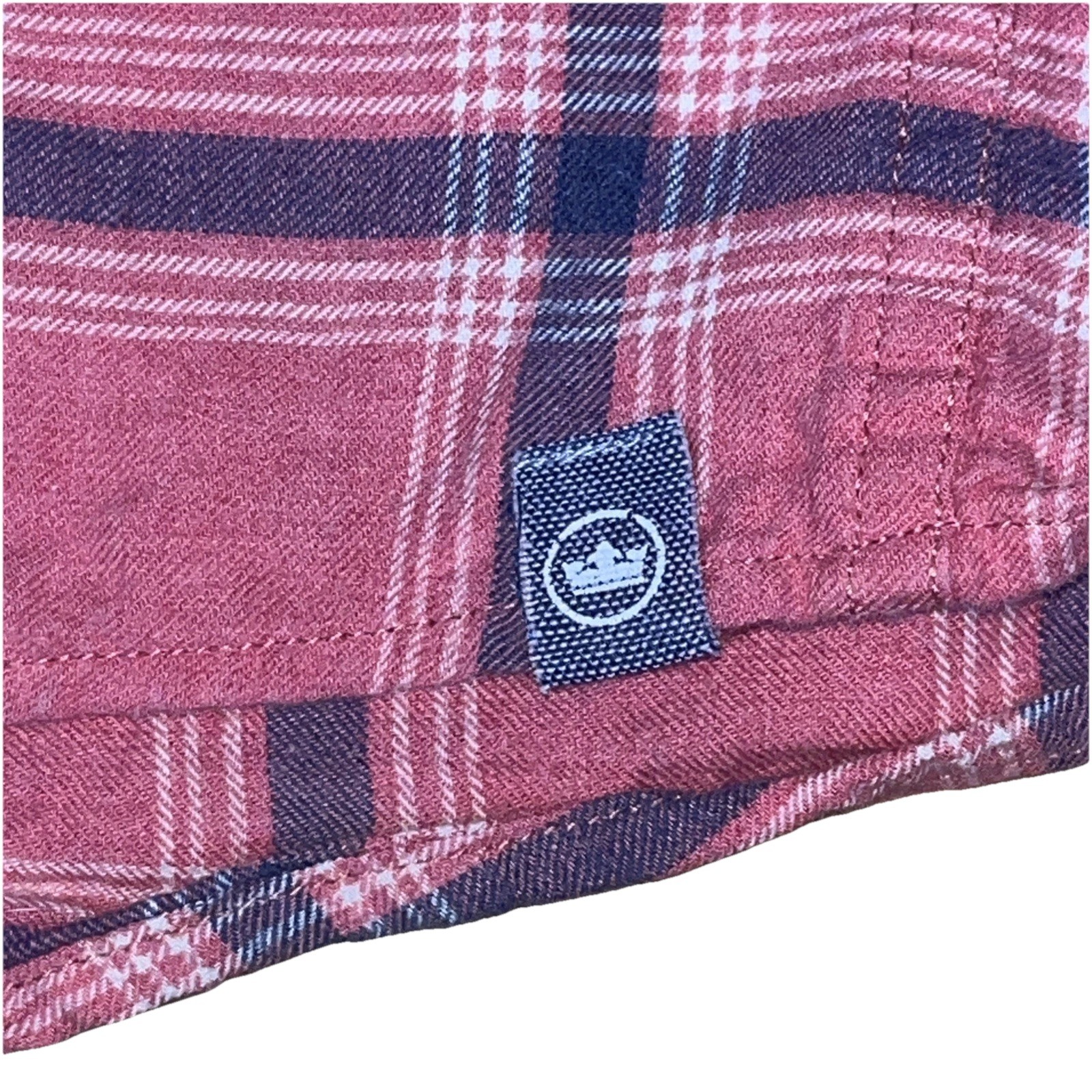 Peter Millar Men’s XL Pink Blue Plaid Button Up Long Sleeve Shirt Cotton Crown