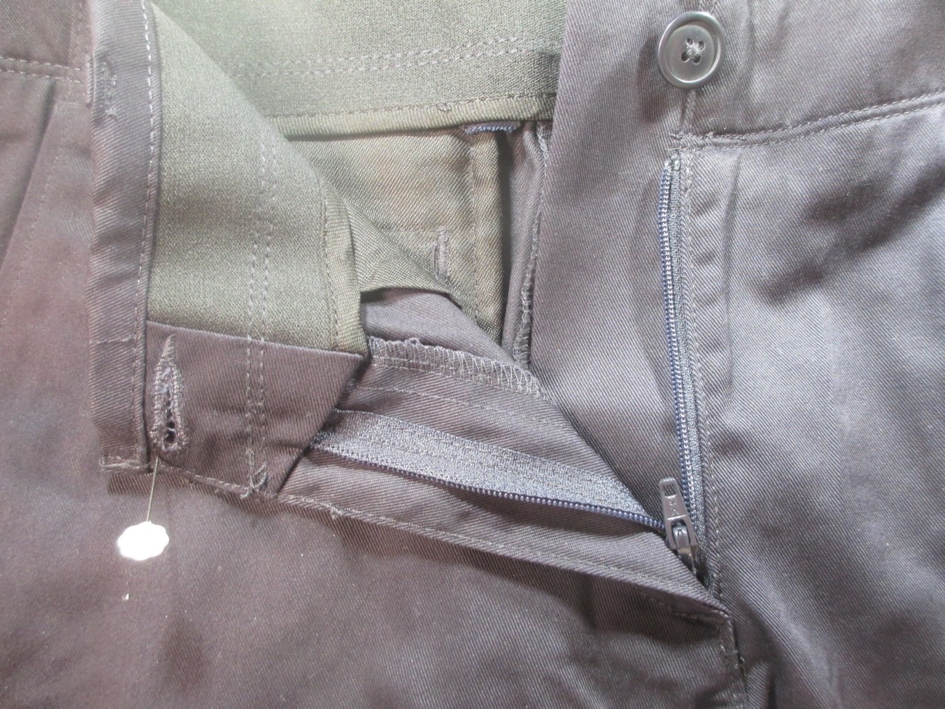 LANDS END True Navy Straight Leg Chino Pants w/Cuffs Junior 0 NEW