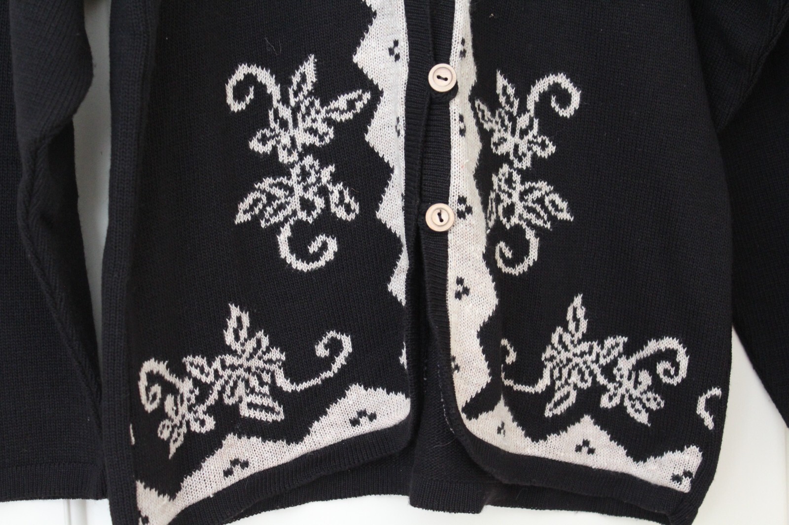 Vintage Norton McNaughton Sweater Women’s Petite Black LS Cardigan Grannycore