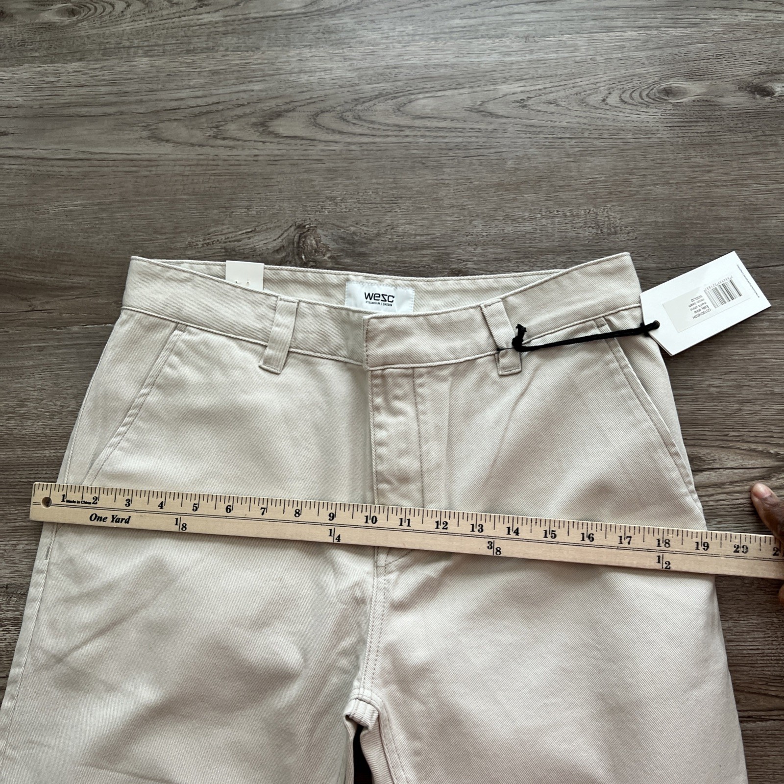 WESC Eddys Chino Pant Mens 30×32 Moon Beam Straight Fit Cotton NWT