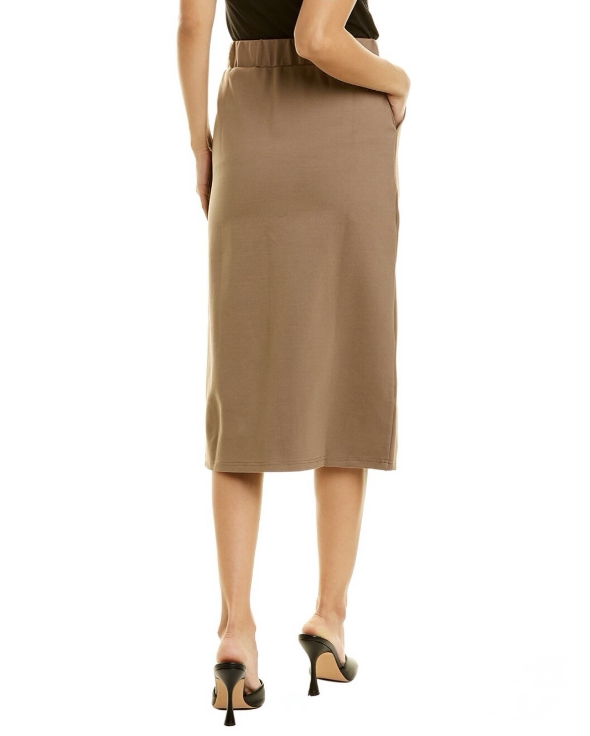 Gracia Midi Skirt in Tan / Mushroom – pencil with pockets – stretch – L Ponte