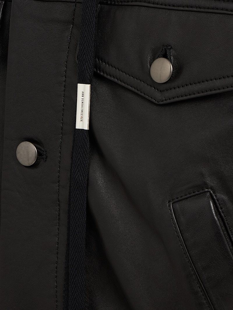 ANN DEMEULEMEESTER Raf 5 Pocket Standard Black Leather Jacket New & Authentic