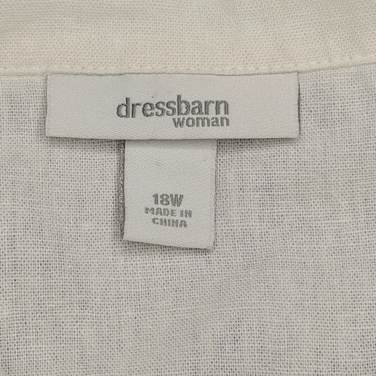 Vtg Dressbarn Button Front Shirt Womens 18 White Linen Embroidered Daisy Ladybug