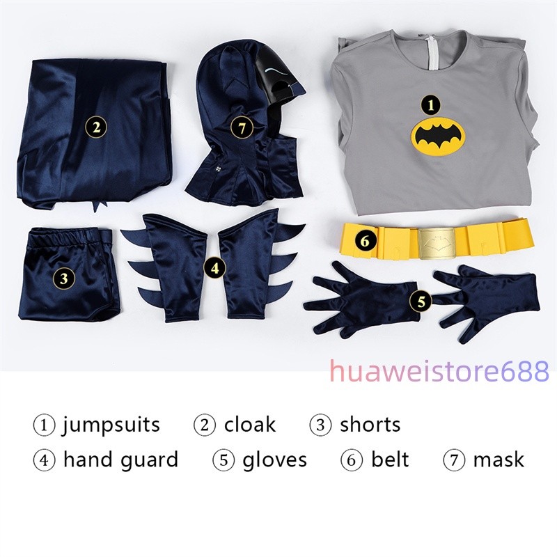 1966 Batman Costume Cosplay Bodysuit ﻿Outfits