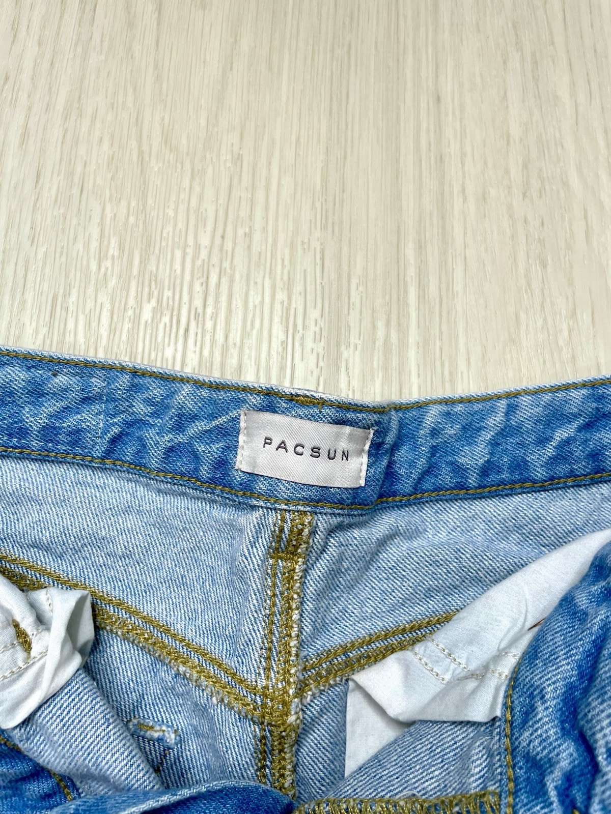 PacSun Women’s Light Wash Denim Wide-Leg Jeans 5-Pocket Zip/Button Size 25