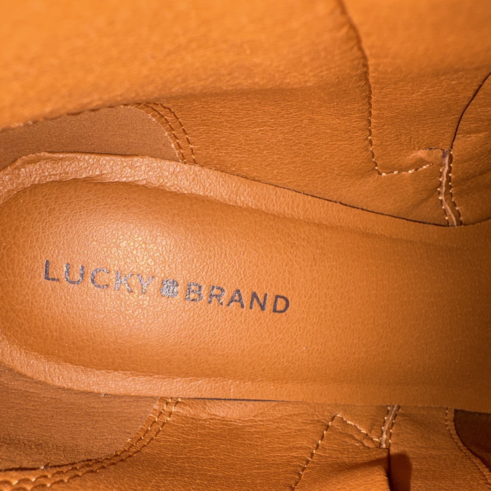 Lucky Brand LP-BESLEA Women’s Brown Ankle Bootie Almond Toe Zip Block Heel 10M