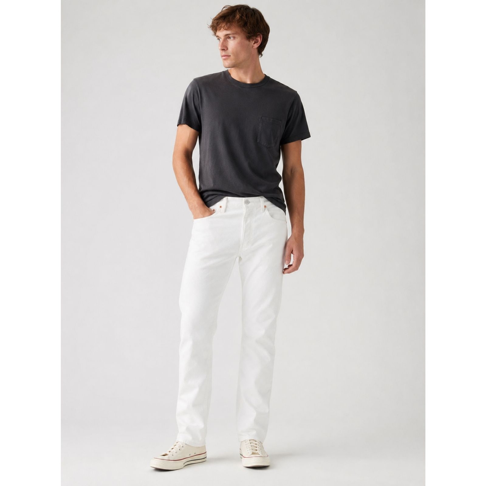 Levi’s 501 Original Fit Jeans Mens 33×30 White Straight Leg Button Fly Cotton