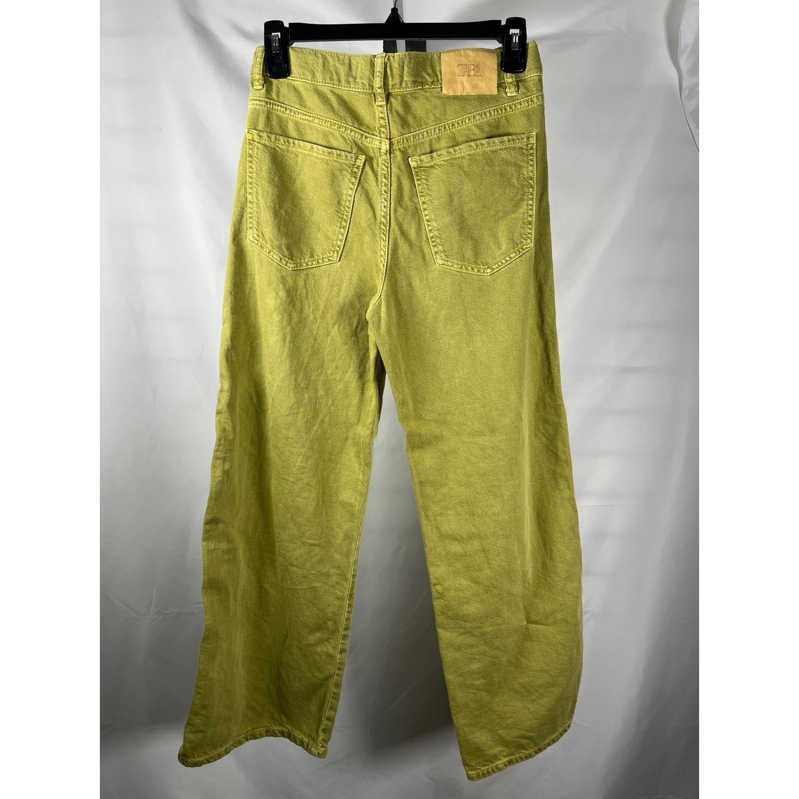 ZARA Kids Girls Wide Leg Button Fly Jeans Yellow Size 13 14 CM 164