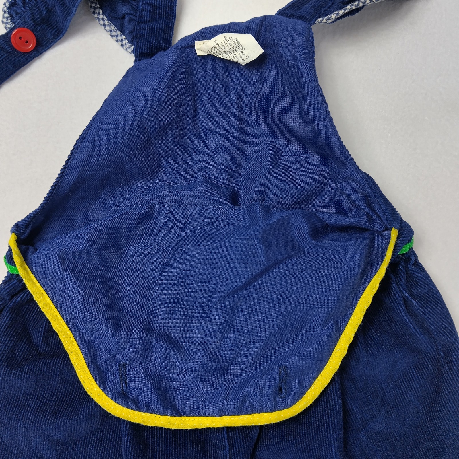 Vintage Overalls Blue Corduroy -12 Months- Snap Legs Farm Animals