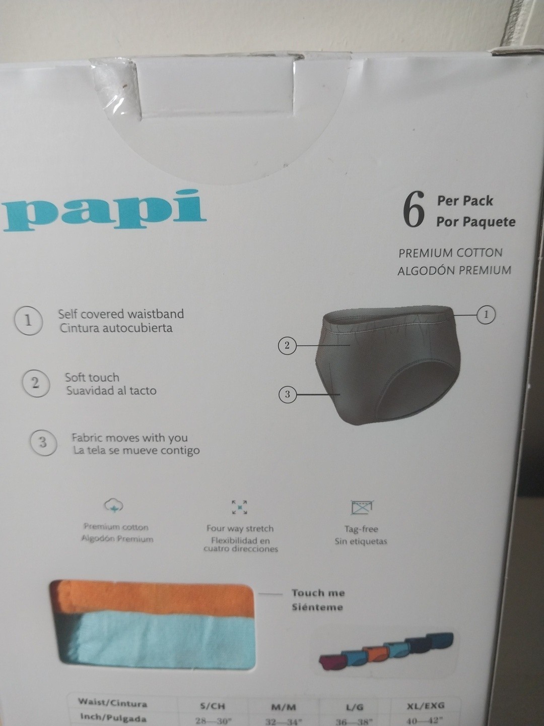 Papi Premium Cotton Low rise Briefs 6 pack Size M (32-34)