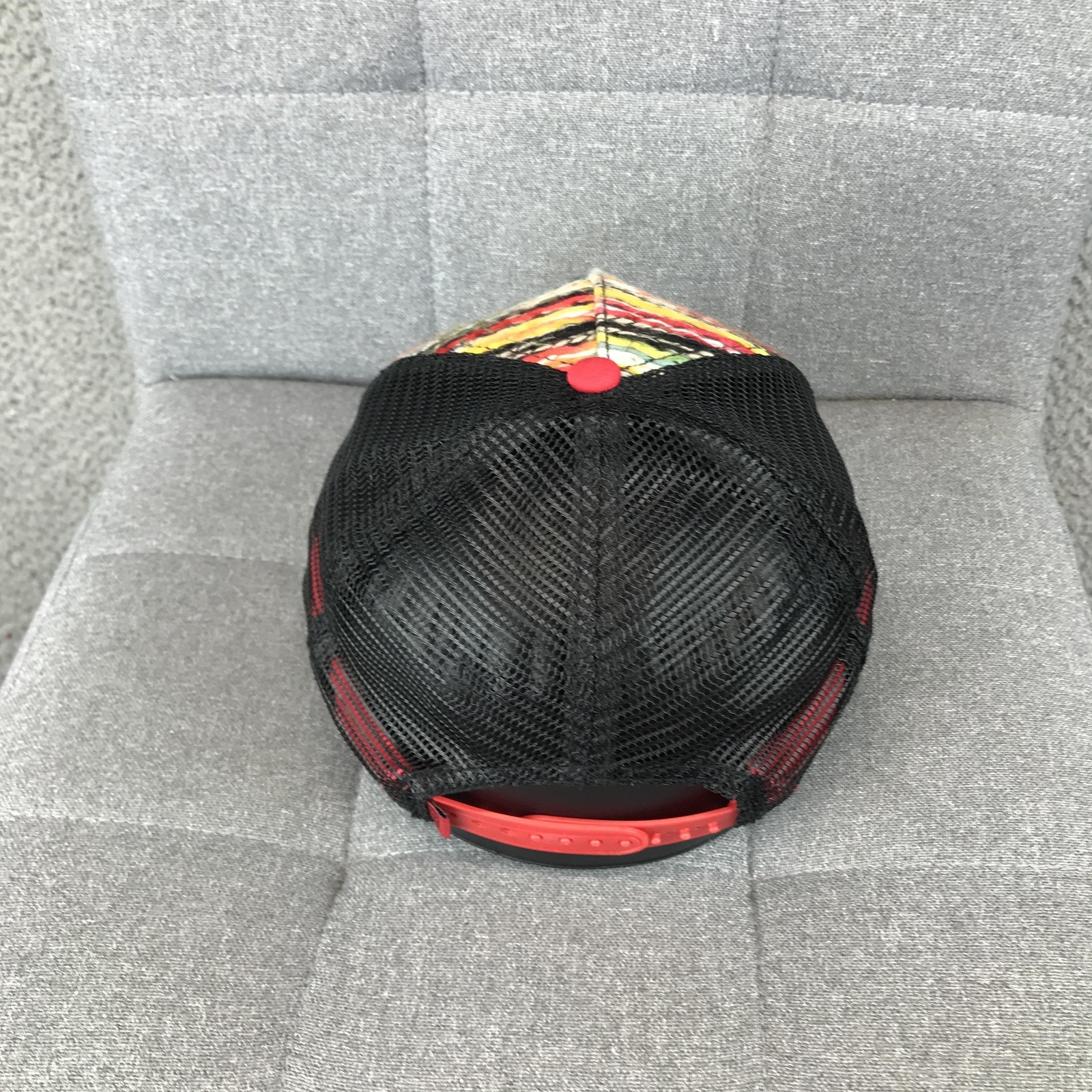 Pistil Hat Cap Trucker Snap Back One Size Multicolor Mens Knit Stripe Mesh Logo