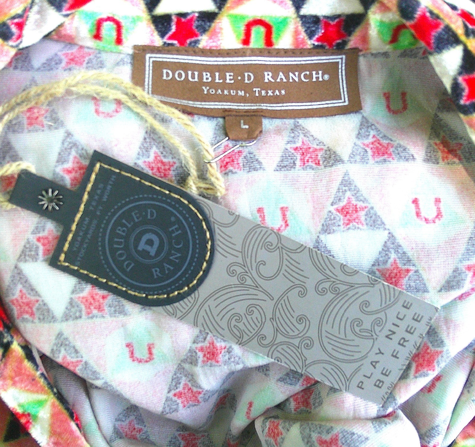 Double D Ranch Velvet Under the Western Stars Button Up Dress NWT Large