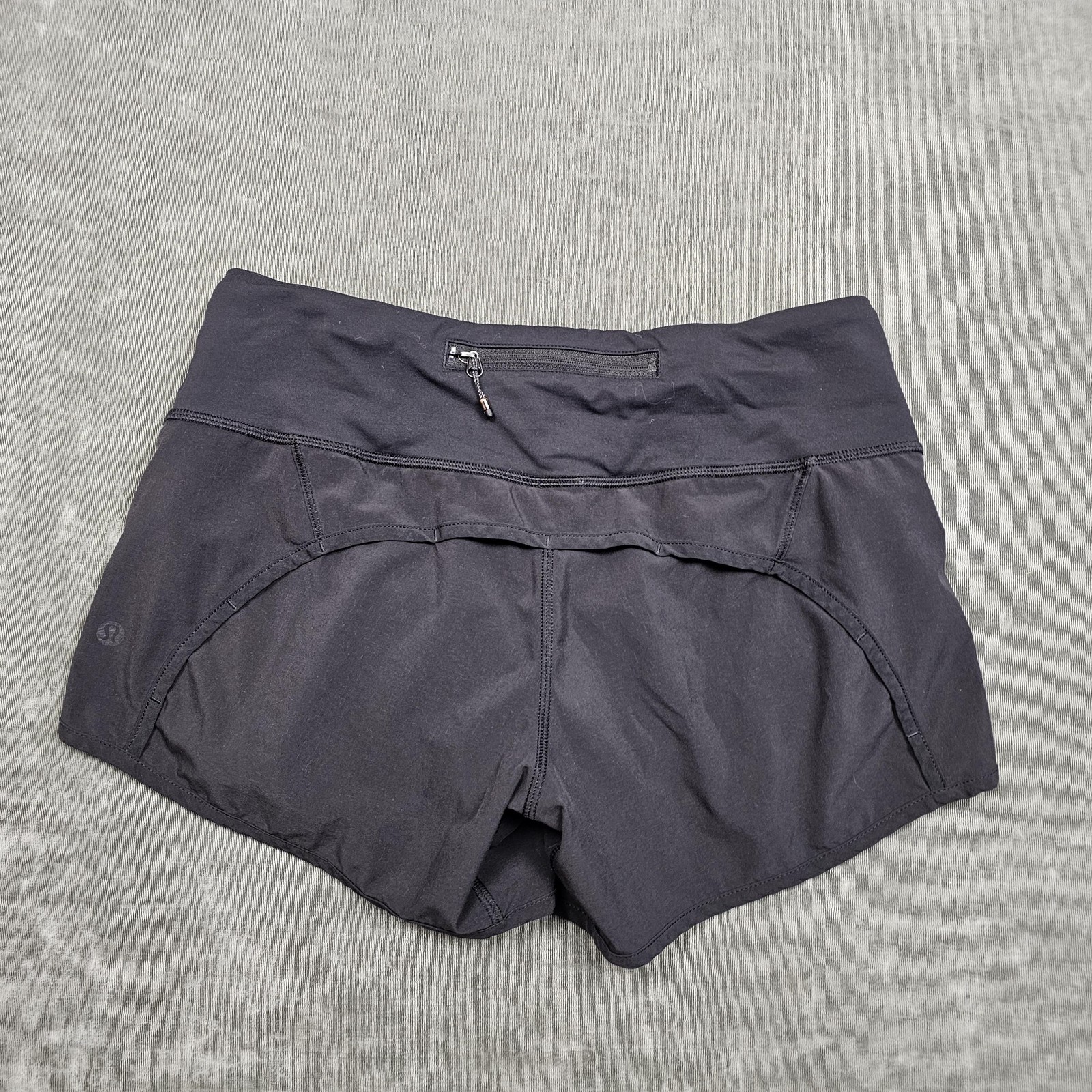 Lululemon Shorts Womens 4 Black Running 3.5in Lined Zip Pocket Athletic Gym